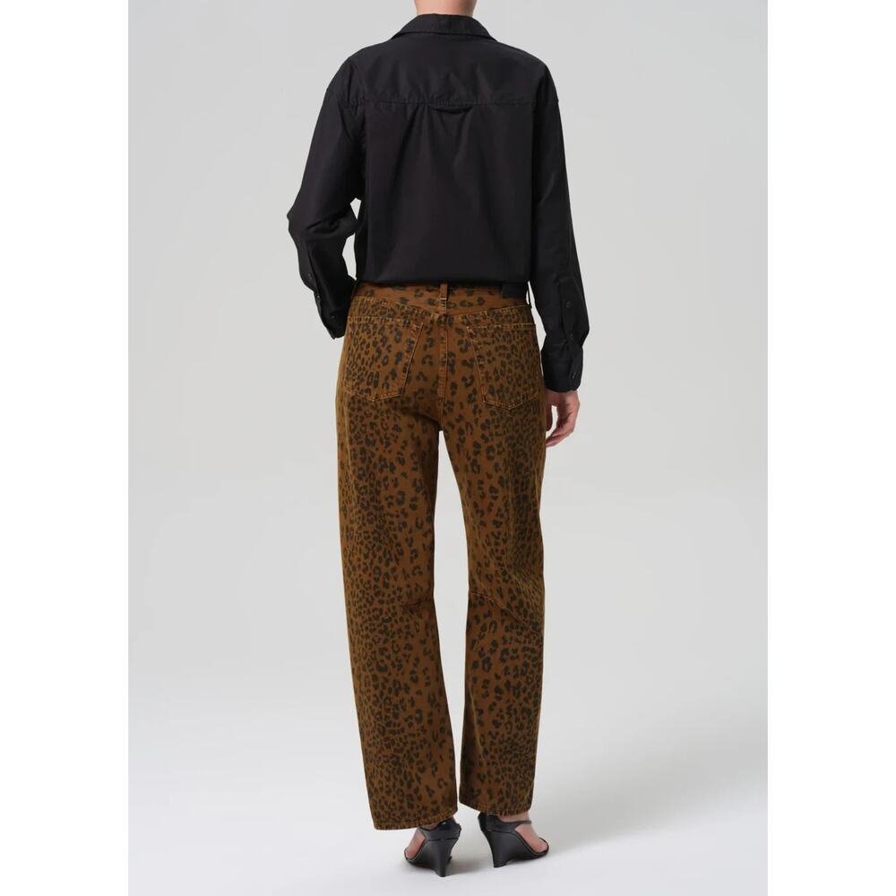 NWT Citizens of Humanity Miro Long Relaxed Jean Waist 34 Sepia Cheetah #7A617 - Picture 3 of 13